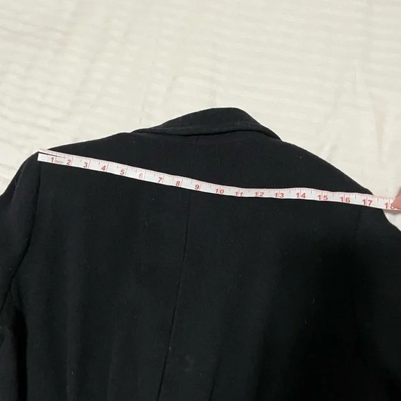 Vintage Union Made JH Collectibles Wool Long Trench Coat Black sz Medium / Large - Picture 14 of 14